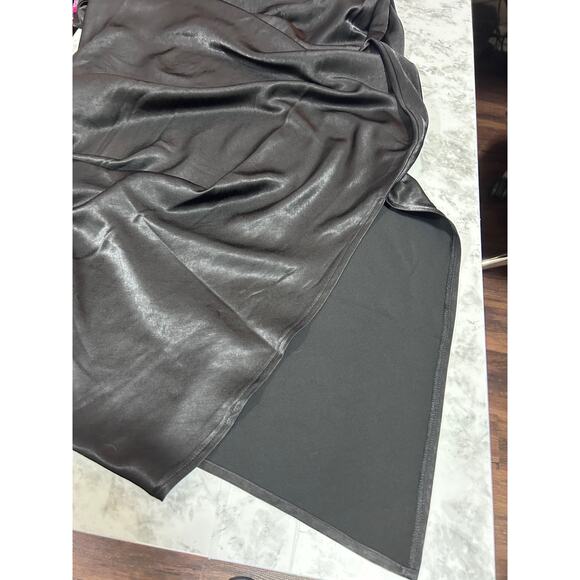 Wild Fable Strapless Maxi Slip Dress XL Blk Satiny Bottom Side Slit Coquette NWT - Picture 8 of 9
